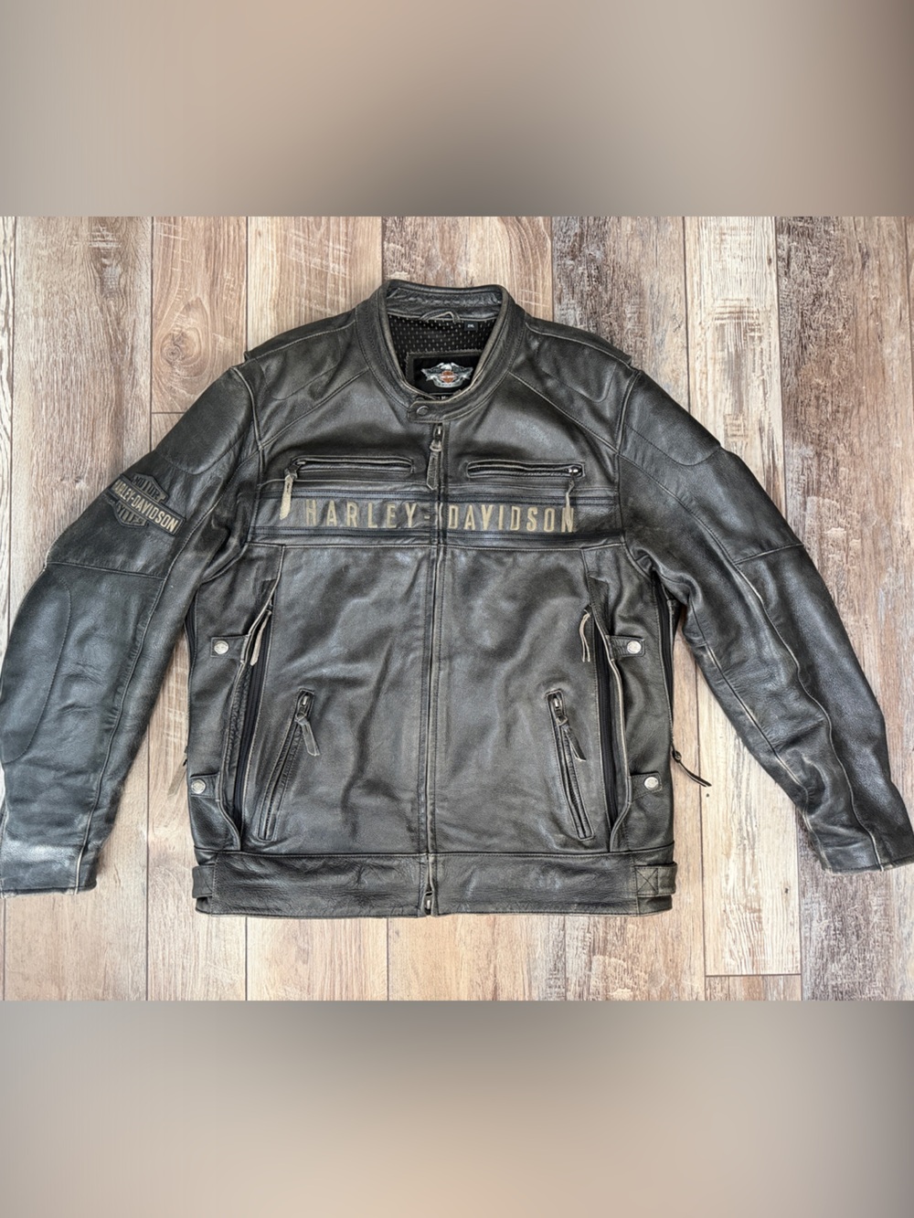 Men’s Harley-Davidson Dark Brown Leather Bomber Jacket